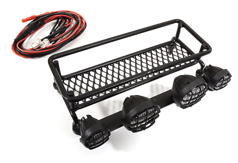T17 Realistic 1/10 Scale Metal Luggage Tray with 4 LED Adj. Spot Light 62x108mm