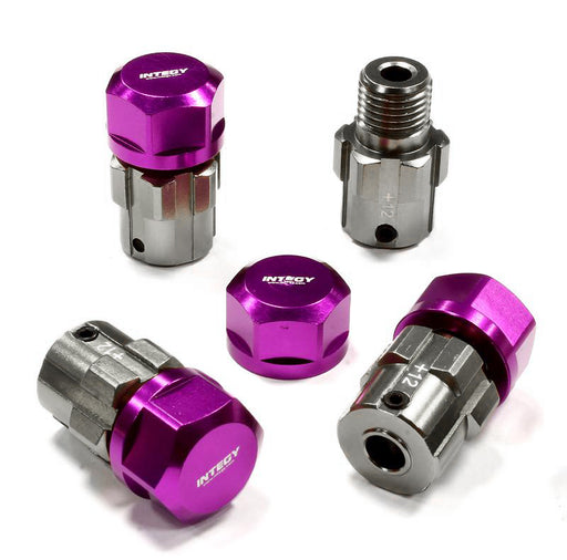 Billet Machined 17mm Wheel Hex (4) +12mm Offset for T-Maxx, 1/10 Revo & Summit
