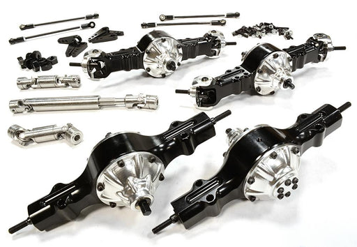 Billet Machined 8X8 4WS Type 813 Axle Set (4) for Custom 1/14 Heavy Truck