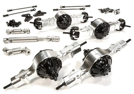 Billet Machined 8X8 4WS Type 813 Axle Set (4) for Custom 1/14 Heavy Truck