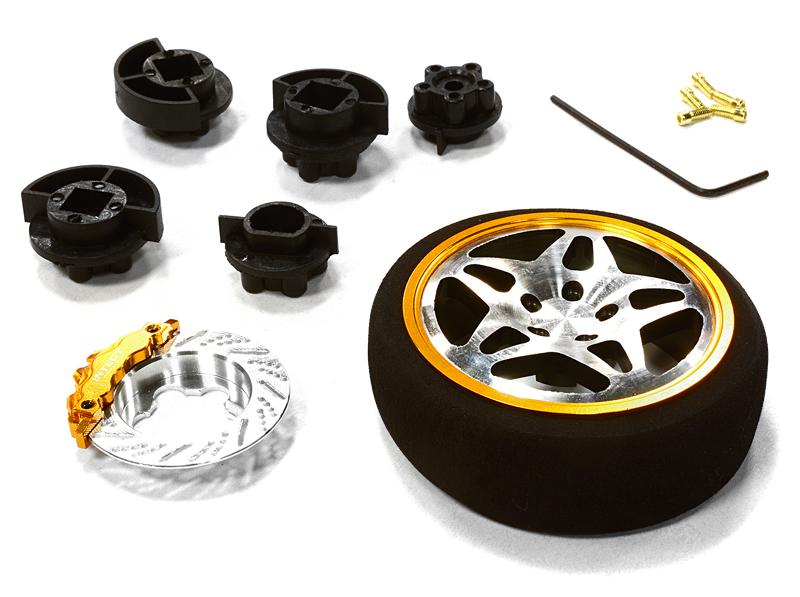 Dual 5 Spoke Steering Wheel Set for Most HPI, Futaba, Airtronics, Hitec & KO