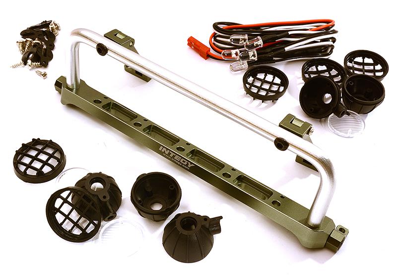 Realistic Roof Top 5 LED Light Bar Cage 148x41mm for 1/10 Scale Crawler