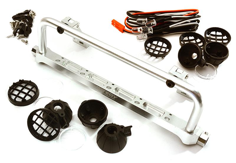 Realistic Roof Top 5 LED Light Bar Cage 148x41mm for 1/10 Scale Crawler