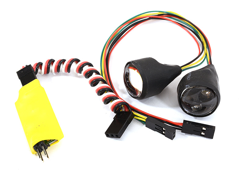 Dual Color 4 LED Front Headlight for 1/10 Scale Crawler (5 Modes-Ch3 Control)