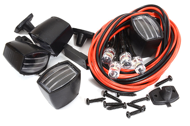 Bright LED (4) Light Kit, Plastic Housings for 1/10 & 1/8 Scale RC