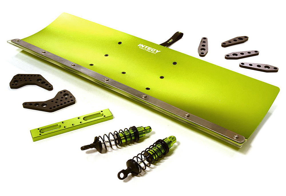 Green Alloy Machined Snowplow Kit for Arrma 1/10 Vorteks 4X4 3S BLX, 400mm