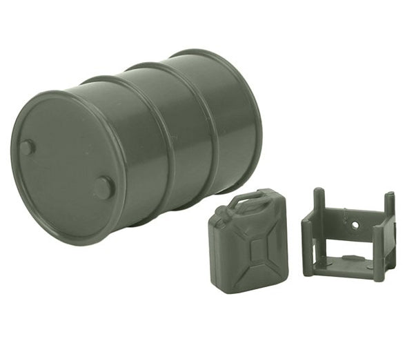 Realistic Drum Container & Jerry Can w/ Mount for 1/24 Scale Crawler
