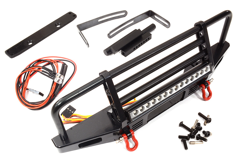 Realistic Front Metal Bumper w/ LED Light for 1/10 Crawler