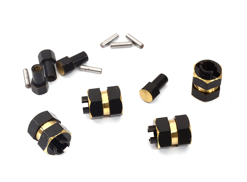 Brass Wheel Hex Adapters 8mm Thick 3g Each for Axial SCX24