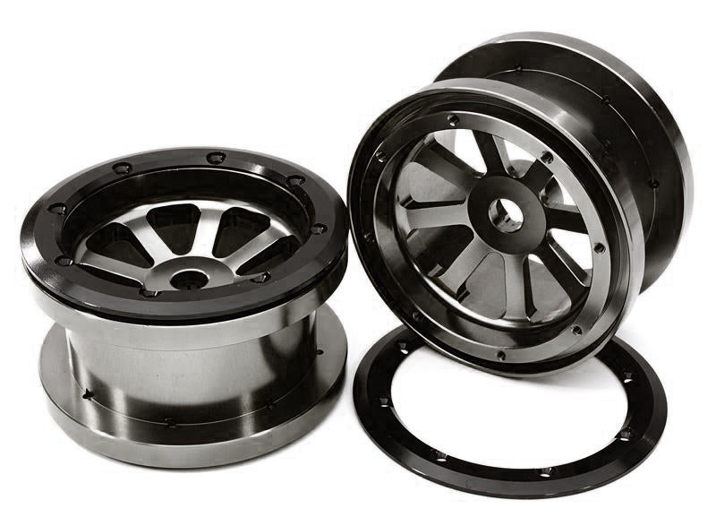 CNC Machined 8 Spoke Beadlock 2.2 Wheels (2) for Axial Ridgecrest & Wraith 2.2