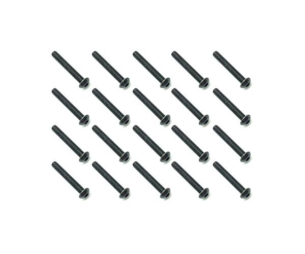 Square R/C M3 x 20mm Black Steel Button Head Hex Screws (20 pcs.)