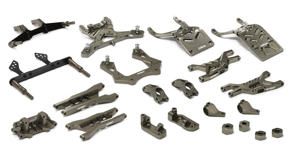 Grey Billet Machined Complete Suspension Upgrade Kit for 1/10 Stampede 2WD