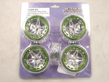 Alloy 5 Spoke 2.2 Size Beadlock Wheel Set w/ 12mm Hex