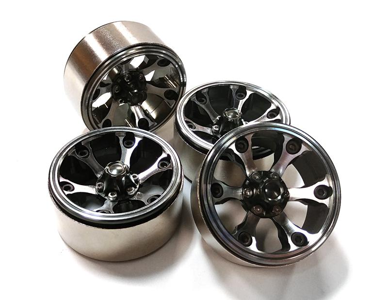 High Mass Beadlock Alloy 1.9 Wheels Spoke-6 for 1/10 Scale Crawler