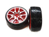 Alloy 10 Spoke Wheels & Tires Set (2) for 1/10 Drift W=26mm (tire damaged)