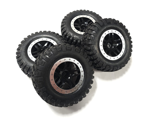 Original Traxxas Wheels & Tires (4) for 1/10 Slash 2WD (like new, take-off)