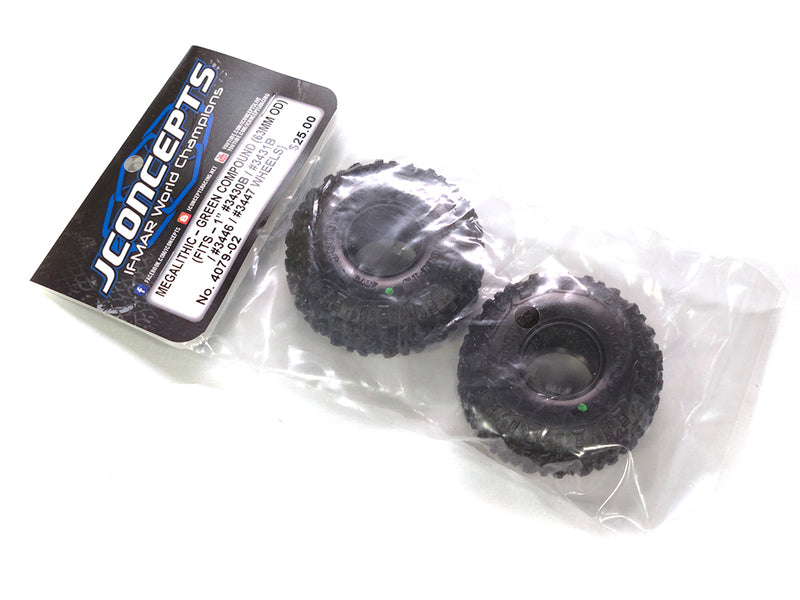 JConcepts Megalithic Green Compounds Micro Crawler Tires 1.0in (O.D. 63mm)