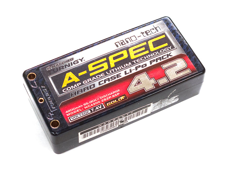Turnigy Nano-Tech A-Spec 4200mAh 65C 2S2P 7.4 Hard Case LiPo Battery Pack (used)