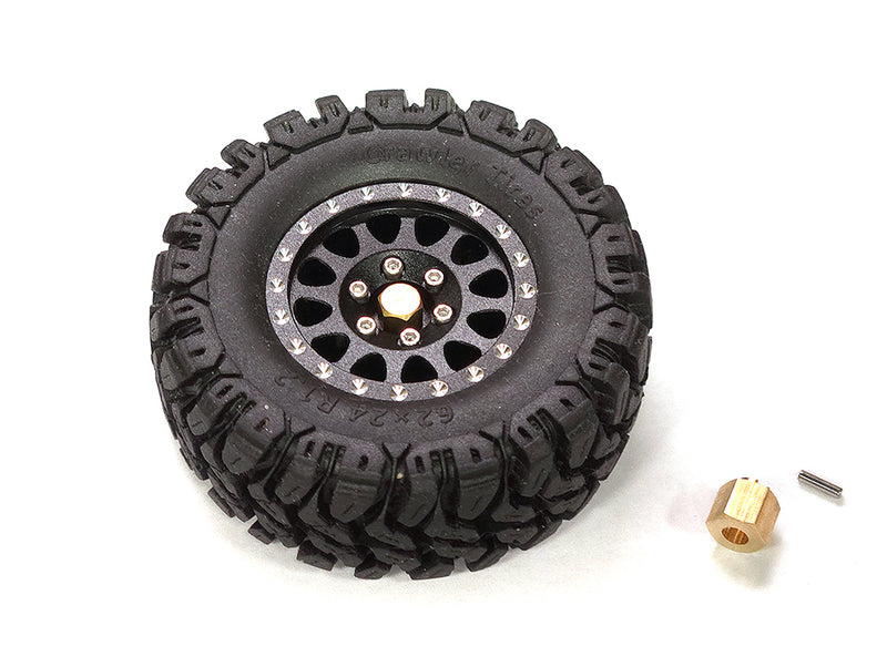 Replacement Part for C33192BLACK 1/18 TRX-4M Alloy 1.2 Beadlock Weels