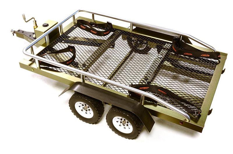 Alloy Flatbed Dual Axle Car Trailer for 1/10 Scale 580x320x110mm (missing ramps)