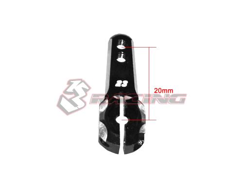 Sanwa Single Arm 3mm V2 (servo gear hole to ball end hole length:20mm)- Black