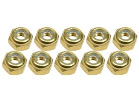 3Racing 4mm Aluminum Lock Nuts (10 Pcs) - Gold