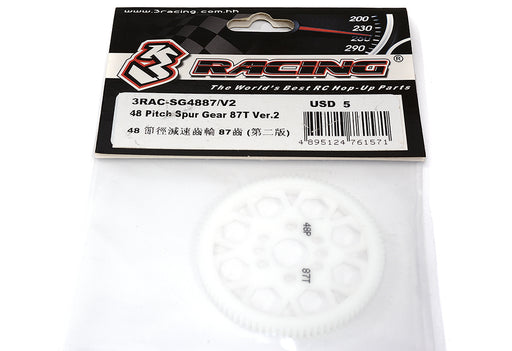 3Racing 48 Pitch Plastic Spur Gear 87T Ver.2