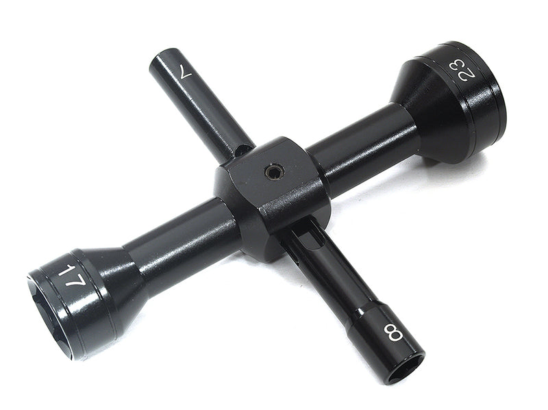 Quad Hex Socket Wrench 7mm + 8mm + 17mm + 23mm Size