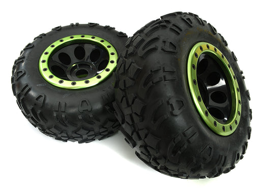 Rock Crawler 40 Size Tire & Wheel (2) 23mm Hex for 1/8 Scale (O.D.=175mm)