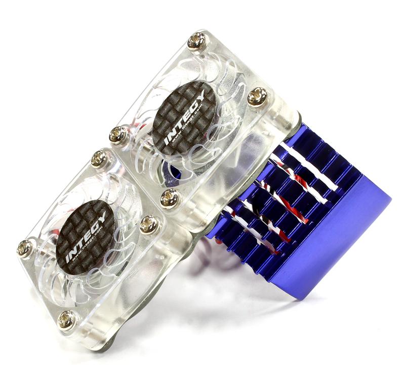 Blue Super Motor Heatsink with Dual Cooling Fans for 540/550 Motors