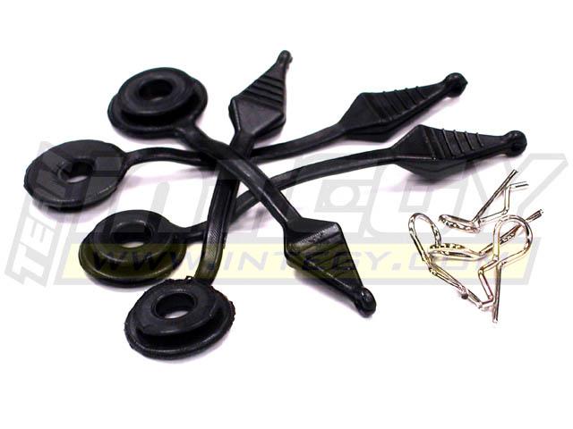 Secured Body Clip (4) with Top Protection Cushion for 1/10 Scale