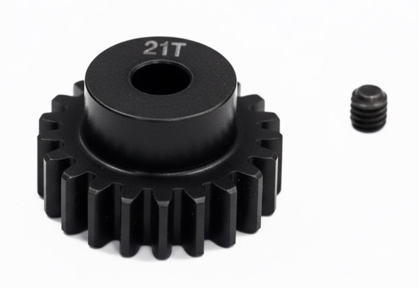Billet Steel Pinion Gear 21T, 1M/5mm Shaft for 1/8 Off-Road & Savage Flux