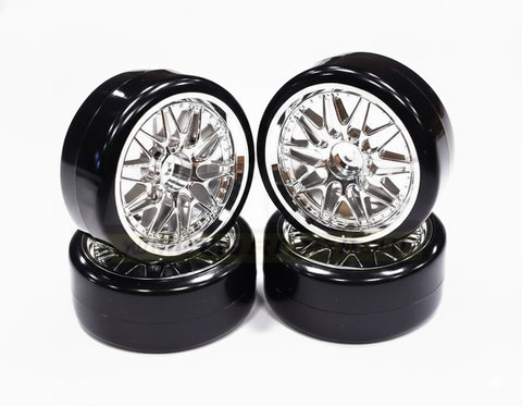 Type II Complete Wheel & Tire Set (4) for Drift Racing (O.D.=64mm)