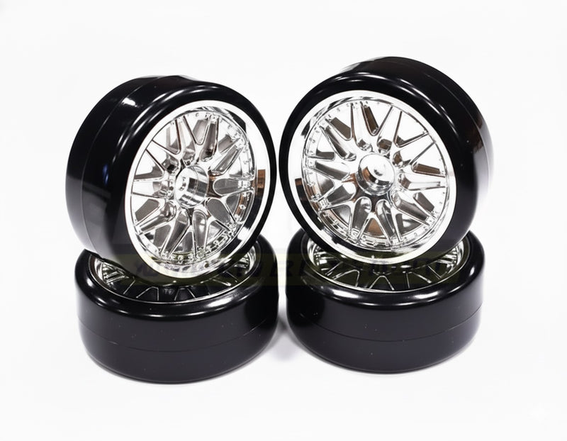 Type II Complete Wheel & Tire Set (4) for Drift Racing (O.D.=64mm)