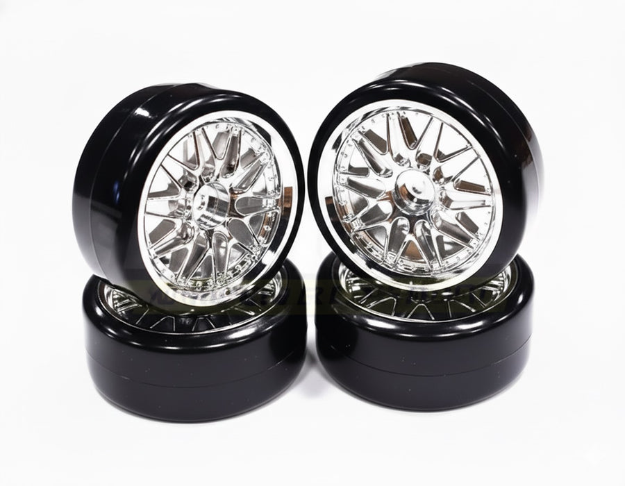 Type II Complete Wheel & Tire Set (4) for Drift Racing (O.D.=64mm)