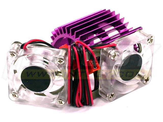 Twin Cooling Fan + Heatsink for 540/550 Size Motor w/ 36mm O.D.