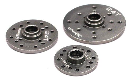 Alloy Servo Horn Full Circle 21mm, 26mm & 32mm Set (3) for 24T Servo (r=8-13mm)