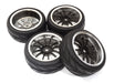 Dual 6 Spoke Complete Wheel & Tire Set (4) for 1/10 Touring Car