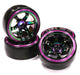 Rainbow Color 6 Spoke Wheel w/ Outer Ring + Drift Tire (4) Set (O.D.=62mm)