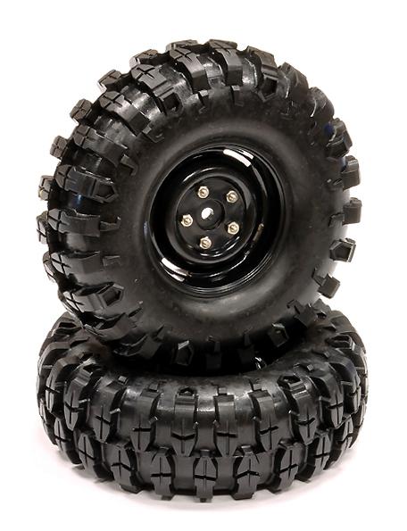 Rover Style 1.9 Wheels (2) w/ All Terrain T1 Tires for Scale Crawler O.D.=105mm