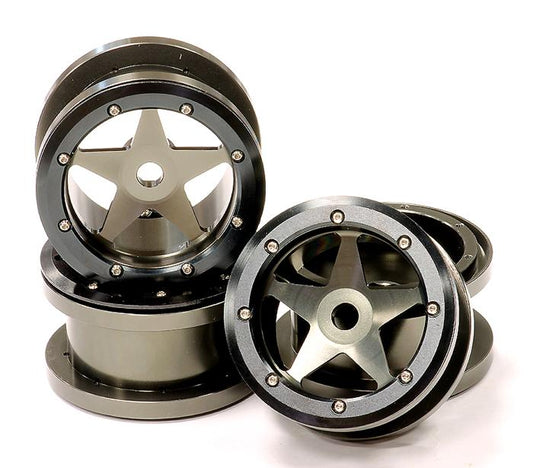 Billet Machined Alloy 5 Spoke Beadlock Wheel(4) for Axial Wraith 2.2 w/ 12mm Hex