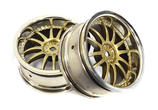 12 Spoke Bronze Tone Wheel Set (2) for 1/10 Drift and Touring Car