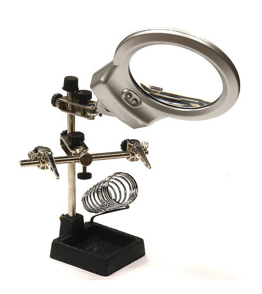 Soldering Workstation Stand w/ LED Light & Magnifying Glass