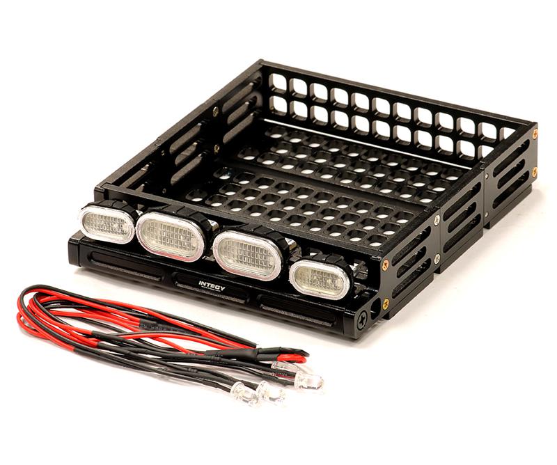 T8 Realistic 1/10 Scale Metal Luggage Tray with 4 LED Adj. Spot Light 125x107mm