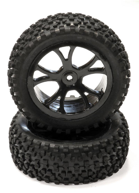 Pre-Mounted 1/10 Buggy 10 Spoke Front 31mm All Terrain Q4031 12mm Hex (OD 87mm)
