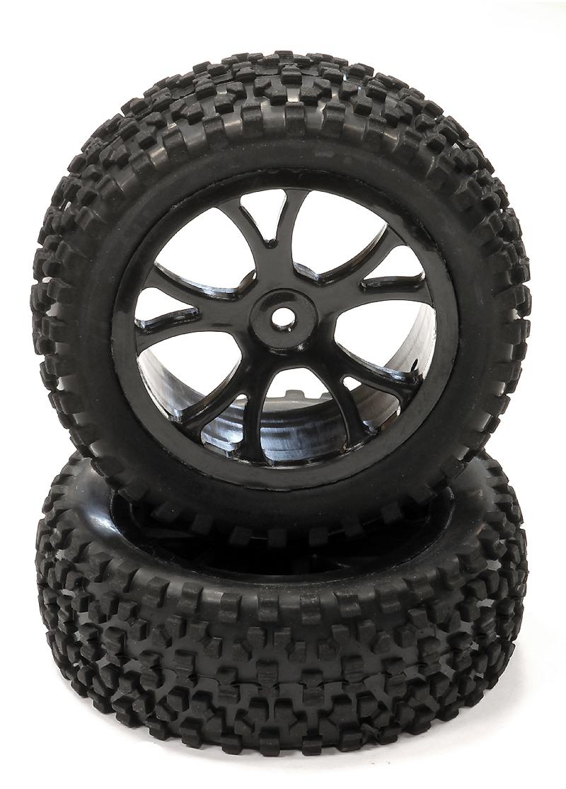 Pre-Mounted 1/10 Buggy 10 Spoke Front 31mm All Terrain Q4031 12mm Hex (OD 87mm)