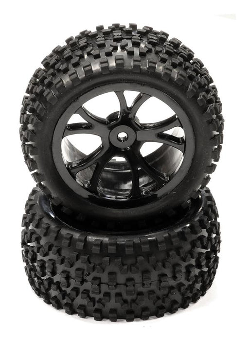 Pre-Mounted 1/10 Buggy 10 Spoke Rear 40mm All Terrain Q4032 12mm Hex (O.D. 87mm)