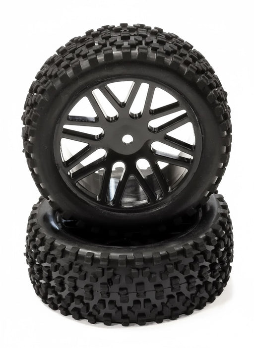 Pre-Mounted 1/10 Buggy 16 Spoke Front 32mm All Terrain Q4026 12mm Hex (OD 87mm)