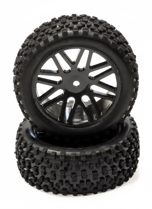Pre-Mounted 1/10 Buggy 16 Spoke Front 32mm All Terrain Q4026 12mm Hex (OD 87mm)