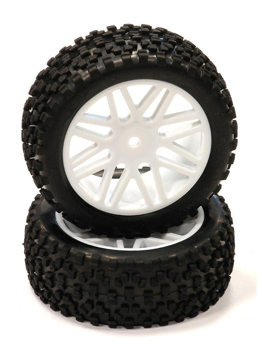 Pre-Mounted 1/10 Buggy 16 Spoke Front 32mm All Terrain Q4026 12mm Hex (OD 87mm)